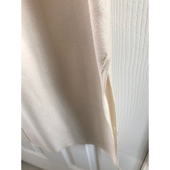 Vtg Orange Blue Pink Floral Beige Dress Sleeveless Sheath White Pearl Beads - Picture 8 of 10